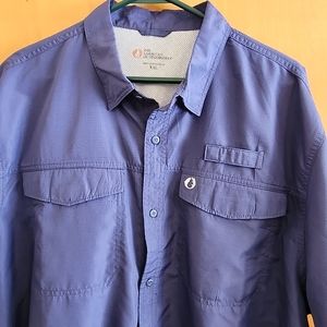The American Outdoorsman Mens XXL Button Up Vented Fishing Shirt Pockets